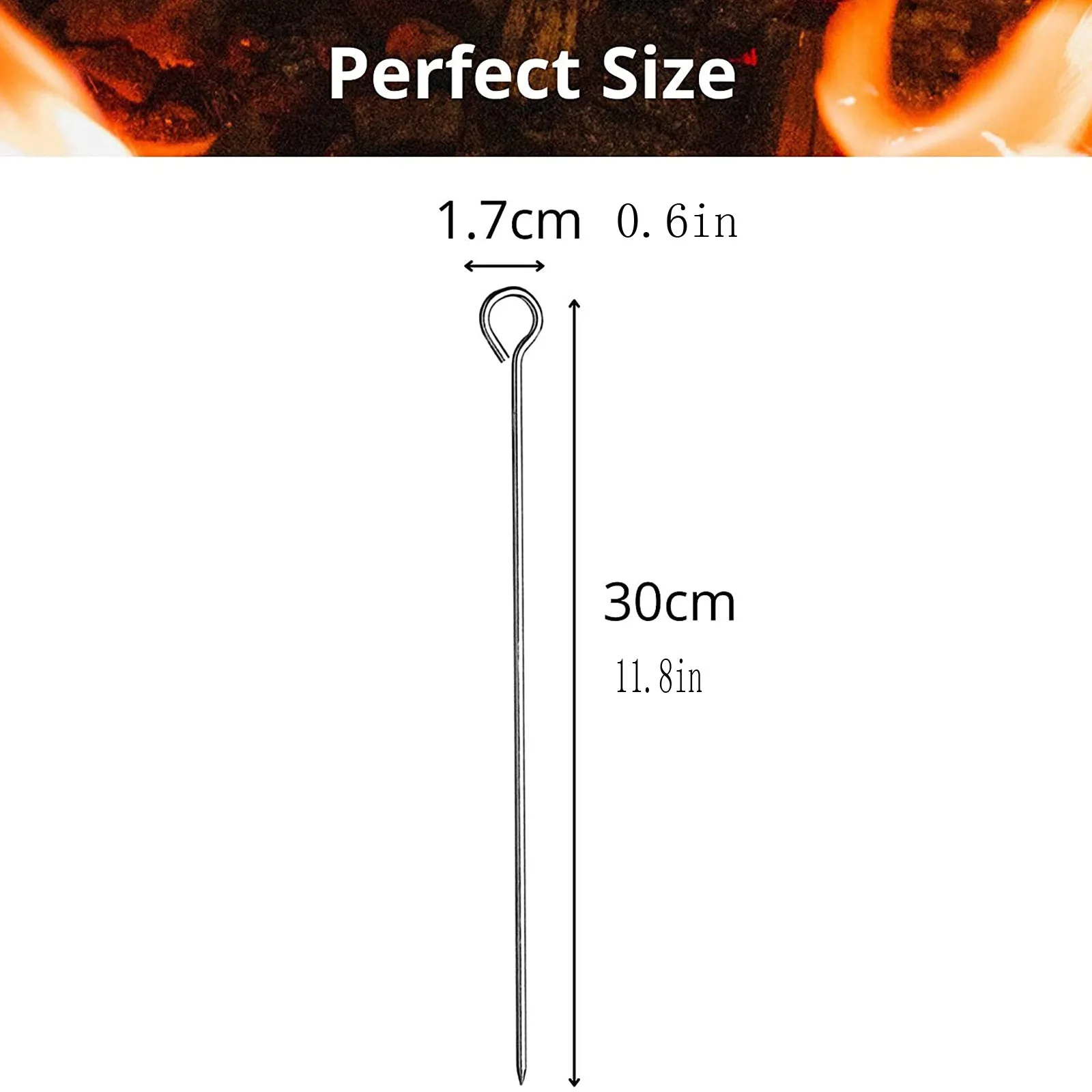 

Skewers for Barbecue Reusable Grill Stainless Steel 8 PC Metal Kebabs Barbecue Accessories Barbecue Stick Barbecue Metal Kebabs