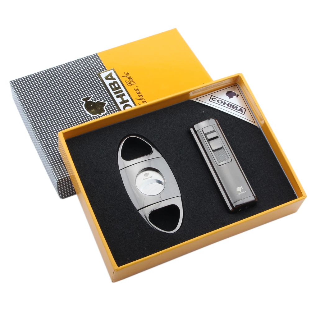 Крутые гаджеты COHIBA металлическая зажигалка для сигар набор из нержавеющей стали