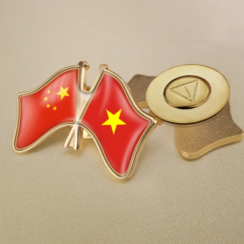 Вьетнам и Китай перекрестные двойной флаг дружбы значков на булавке брошь