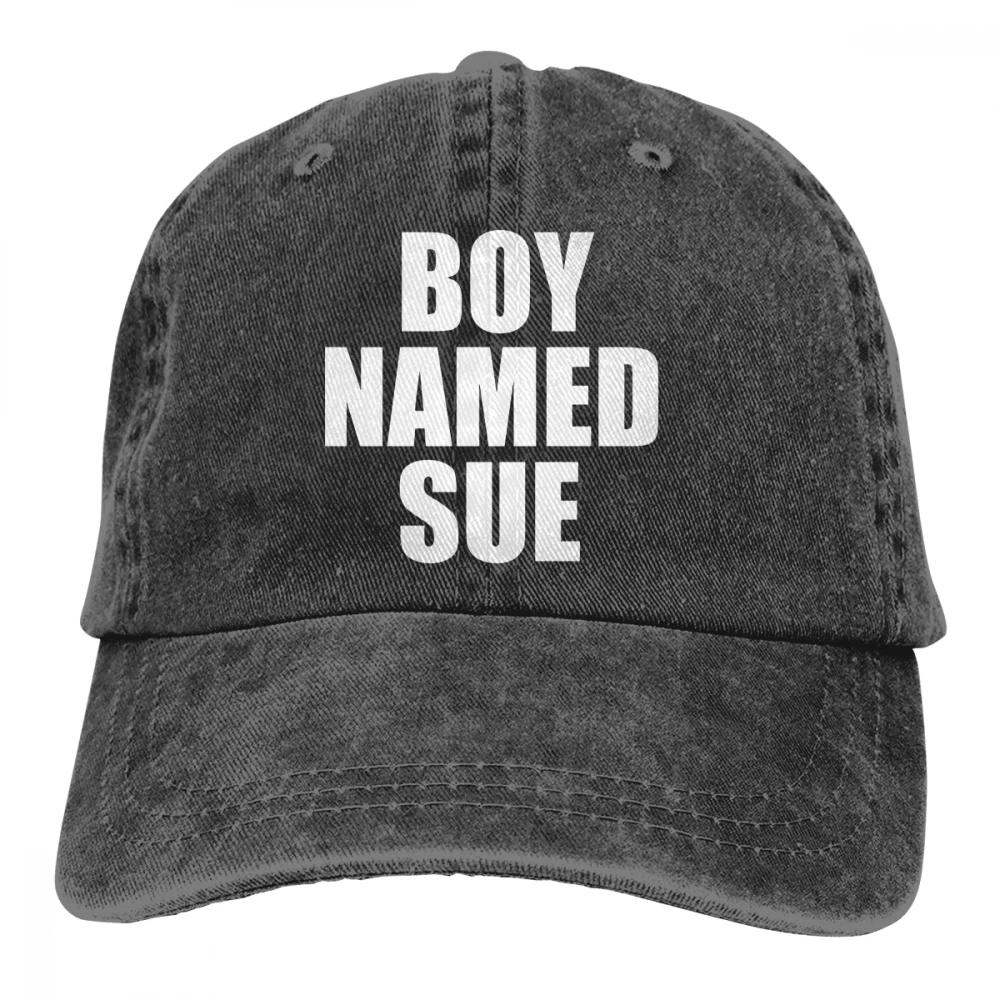 Мальчик по имени Сью Casquette черный унисекс Мужские Женские джинсовые бейсболка с