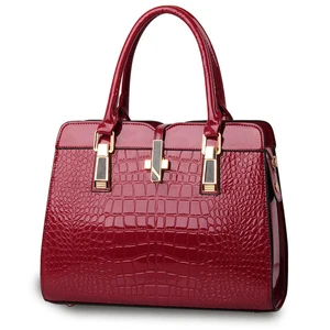 women luxury alligator pattern top handle hand bag fashion handbags female pu leather crossbody shoulder bags bolso feminina free global shipping