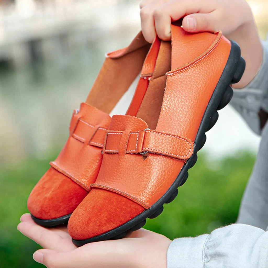 2020 Women Shoes Plus Size Flat Luxury Leather Loafers Nurse Slip On Flats Oxford Sapato Feminino Ballet | Обувь