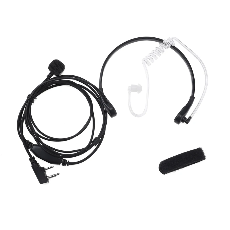 throat microphone mic ptt laryngofon air tube headset earpiece for baofeng walkie talkie cb radio uv 5r uv b5 gt 3tp uv 5x free global shipping