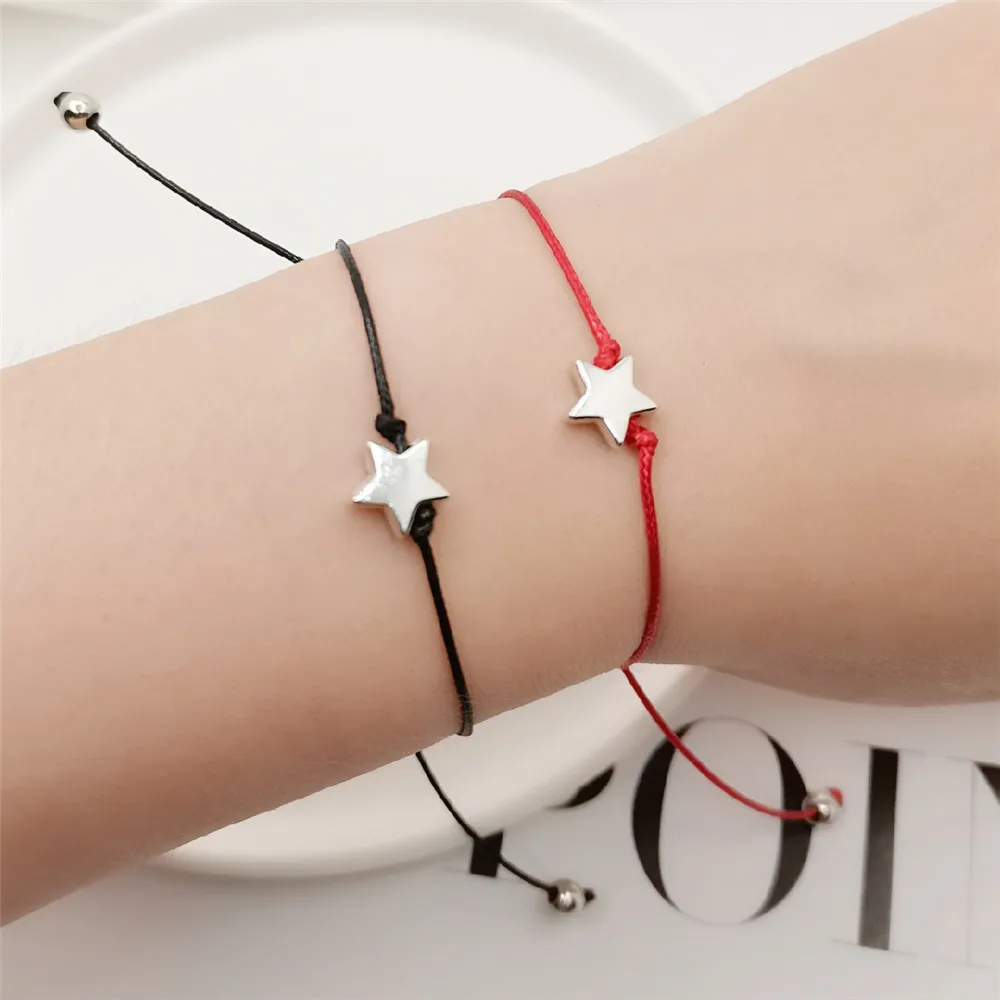 

Simple five-pointed star wax woven card bracelet explosions couple bracelet bracelet jewelry paired bracelets