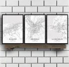 Dunkirk Гренобль Ла Рошель Лаваль Гавр Лилль лимузин Лион Марсель Metz Монпелье мулхаус Нэнси Франция карточный плакат