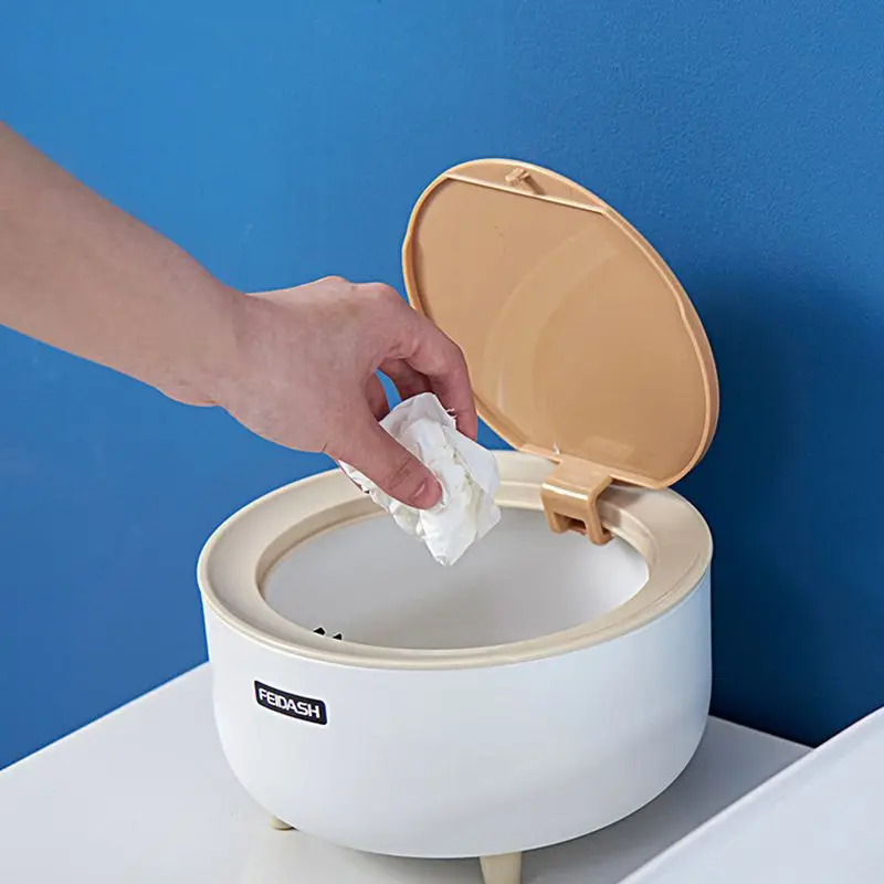 

Creative Mini desktop multifunctional dustbin household accessories dustbin with lid Nordic style living room office /