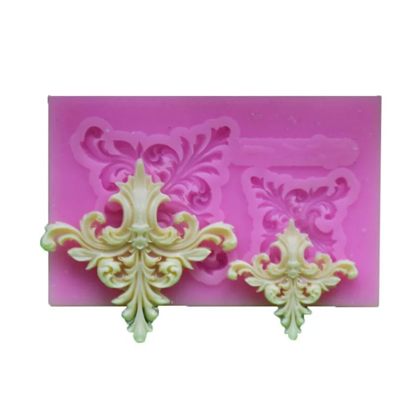 Scrolls барокко Корона угловой силиконовые формы торт Топпер украшения Fondant