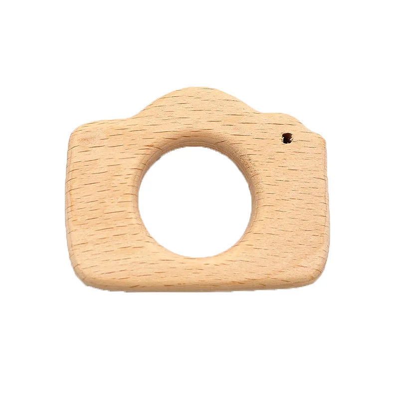 Chenkai-mordedor de caballo de madera de 10 piezas, juguete de dentici&oacute;n de beb&eacute; natural, sonajero, bricolaje, regalo de dentici&oacute;n de madera ecol&oacute;gico org&aacute;nico-5