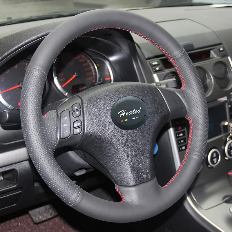 Наппа Оплетка на Руль Обложка для Mazda 3 Axela 2003 2009 6 Atenza 2004 2008 5 2010 чехол руль мазда 6|on