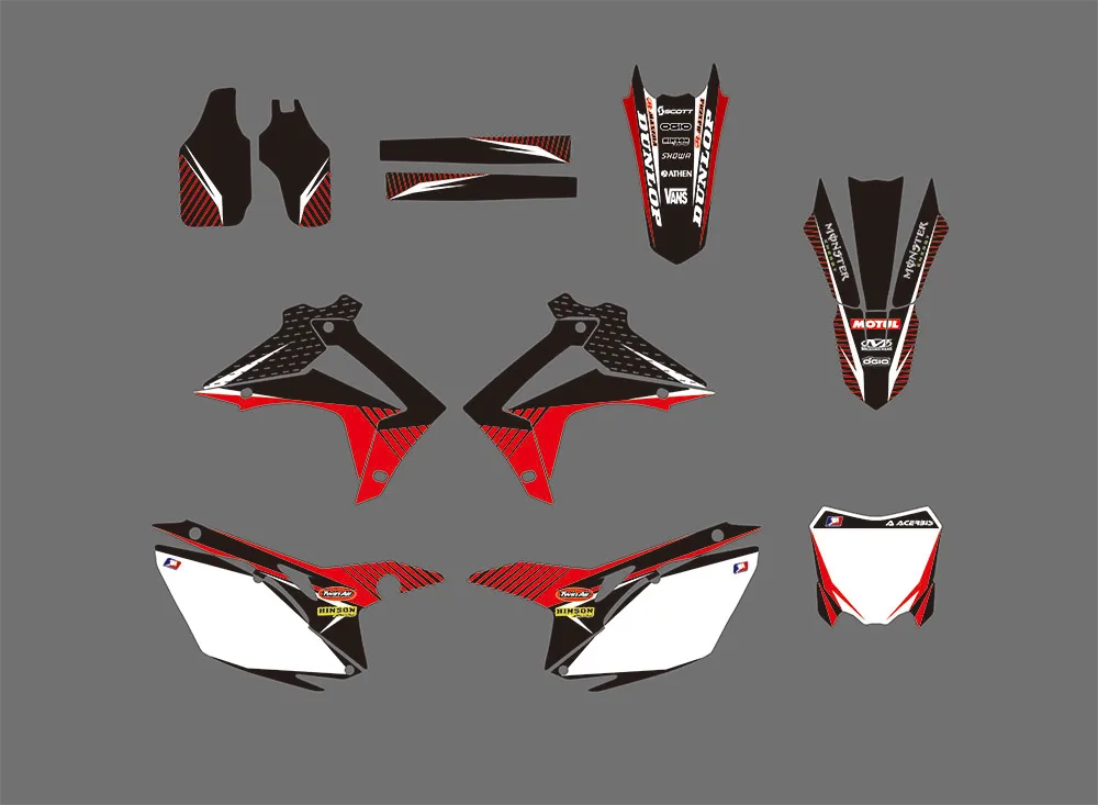 

TOYOU GRAPHICS Personalised Stickers Motorcycle Decos Kits for HONDA CRF450 2013-2016 motocross stickers