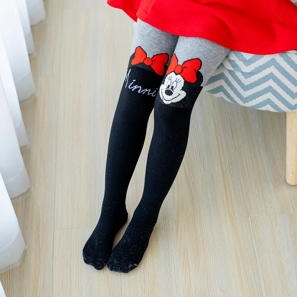 

Disney Mickey Mouse Girl Pantyhose Cotton Tights For Girls PINK Knitted Stockings For Babys Infant Tights 2-9Y Baby Kids Tights