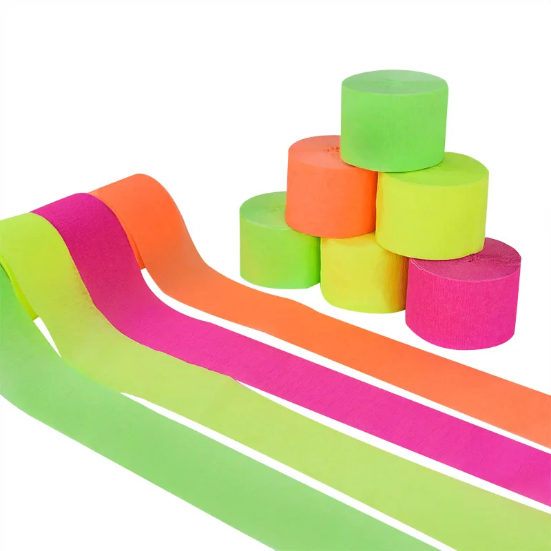 

4.5CM*25M Glow in The Dark Paper Streamer Luminous Banner DIY Birthday Garland Baby Shower Kids Favors Wedding Party Decoration