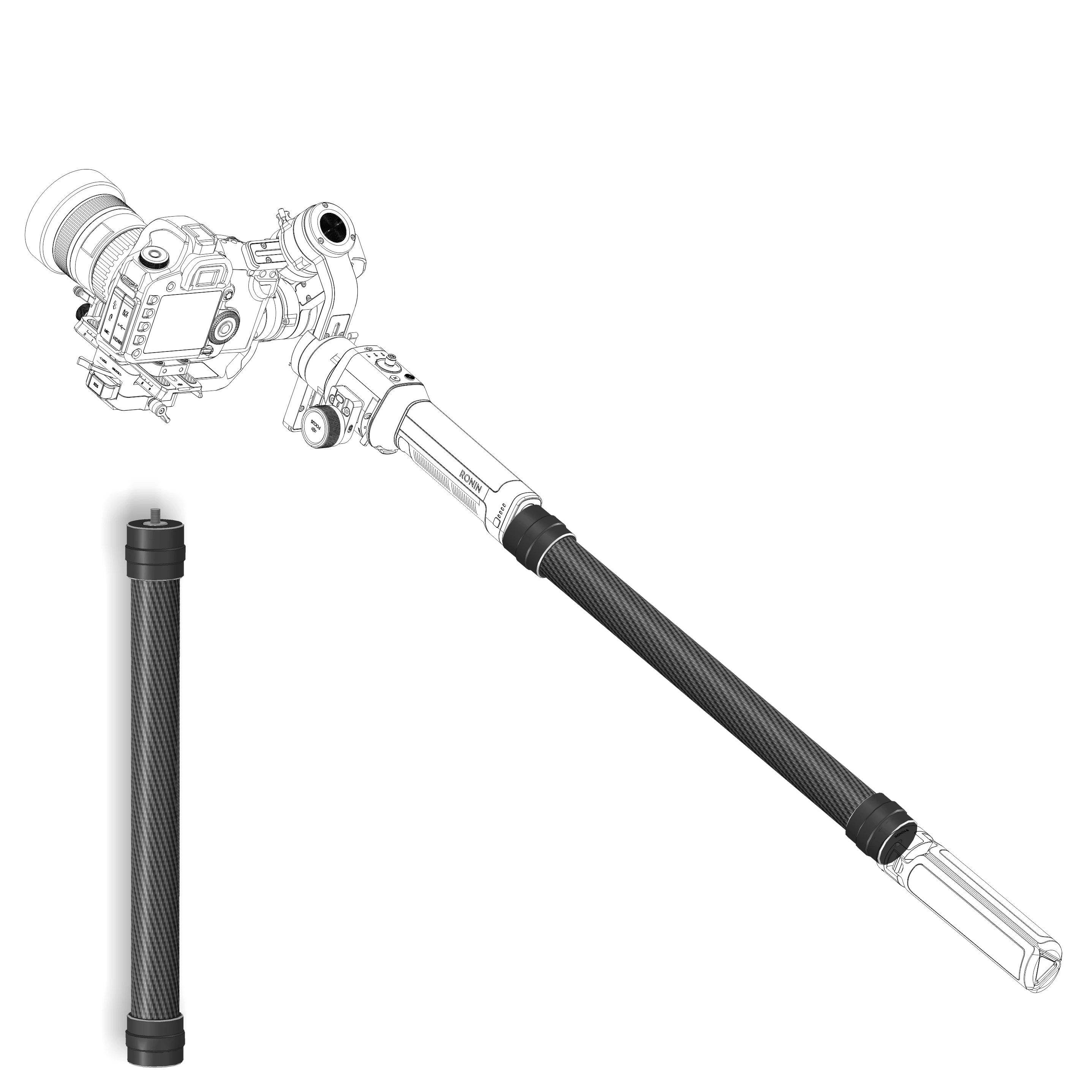 Удлинительный стержень штанга для селфи держатель DJI OM 4 Osmo Mobile 3 Ronin S ручной