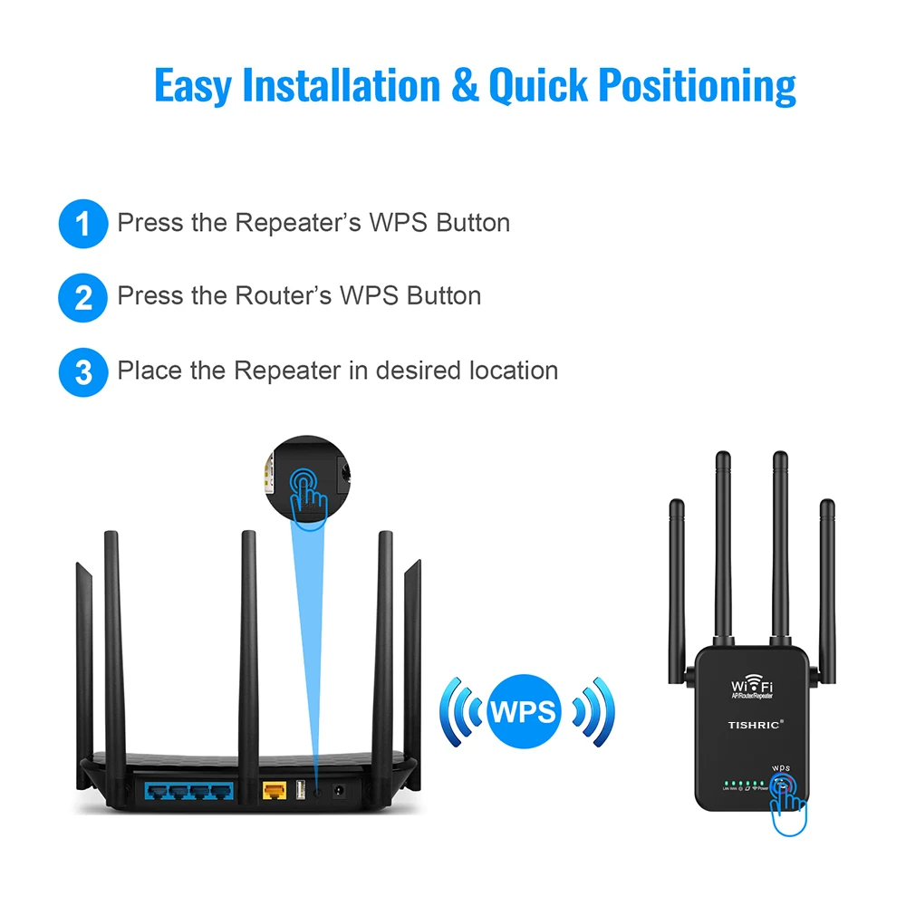 TISHRIC 3 IN 1 300M Long Range Wifi Repeater Booster Wireless Router 2.4G Signal Amplifier Wi-fi Extender | Компьютеры и офис
