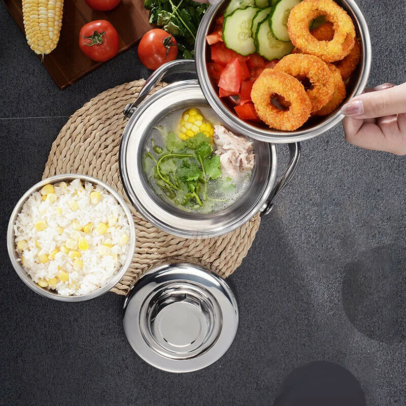 Металлический Ланч бокс из нержавеющей стали Bento контейнер для еды аксессуары