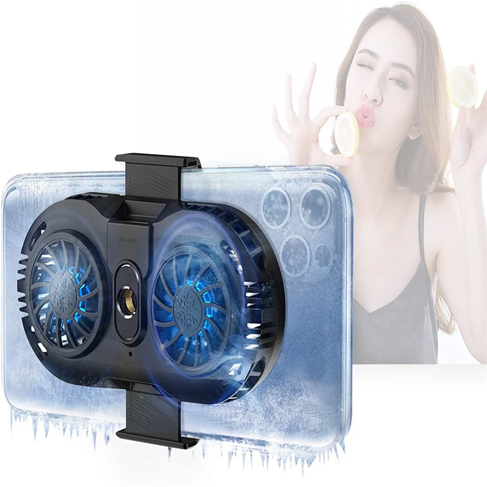 

New Mobile Phone Radiator Dual Fan Semiconductor Radiator Cooling Fan Game Rack Silent