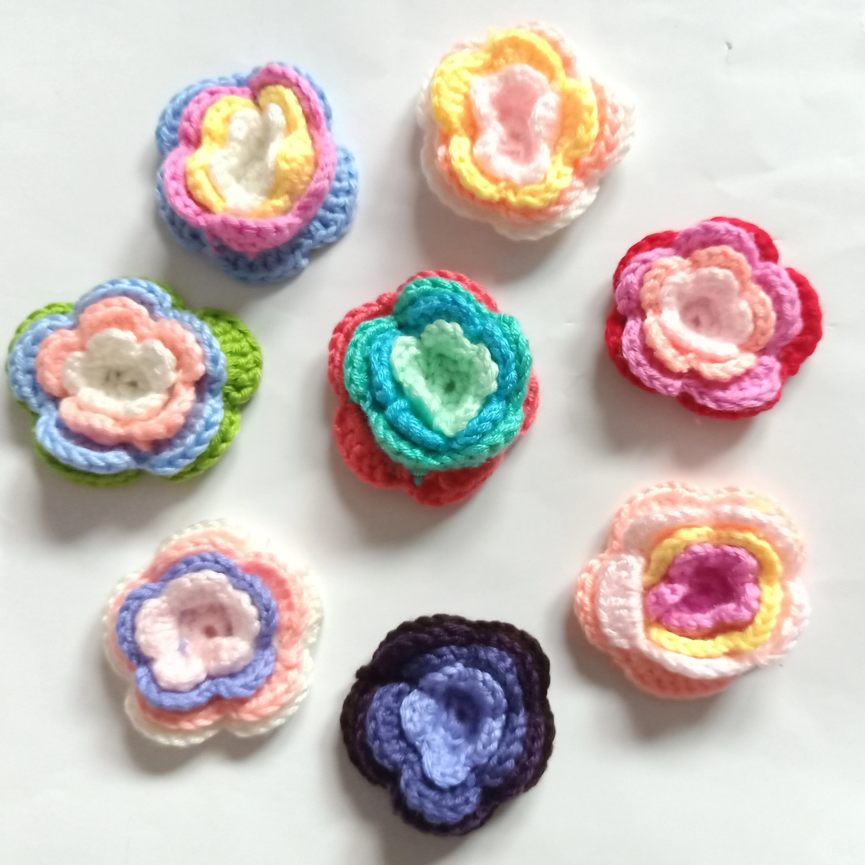 1 шт. головные уборы Красочные Вязание шерстяное цветы для волос заколка Роза