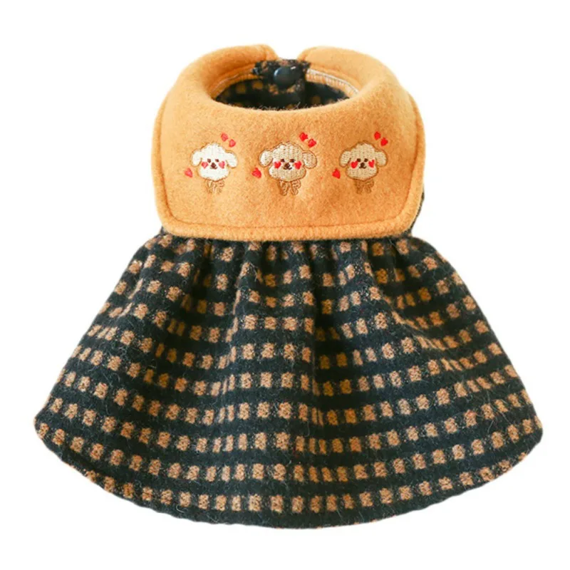 Зимняя одежда для собак флисовое клетчатое платье щенков маленьких средних