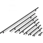 Ручки для кухонных шкафов, прямые ручки из нержавеющей стали, матовые, черные, золотые, для мебели