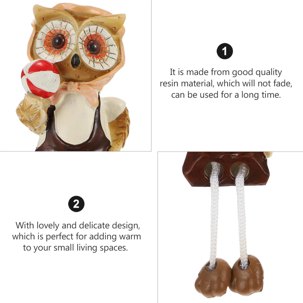 

4 Pcs Resin Animal Decoration Owl Shape Adornments Animal Adornments Home Decors