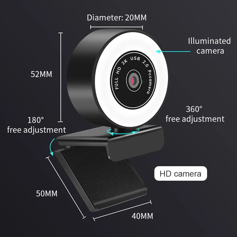 Веб-камера HD с микрофоном и автофокусом 2K/1080P | Компьютеры офис