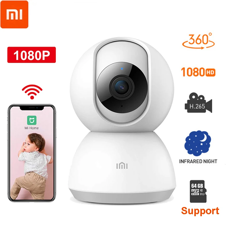 Xiao mi jia 360 градусов 1080P детский монитор ночного видения IR Motio Detection двухсторонний звук для камеры видео для mi Home