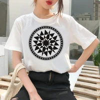 new tshirt geometry printed tops female clothing thin section t shirt women harajuku white short sleeve t shirt women clothes