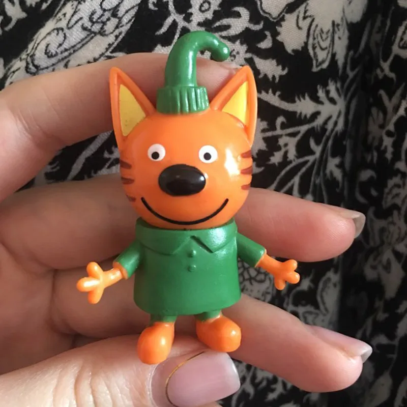 5 шт./лот полный набор три счастливых котенка фигурка из ПВХ миниатюрная модель