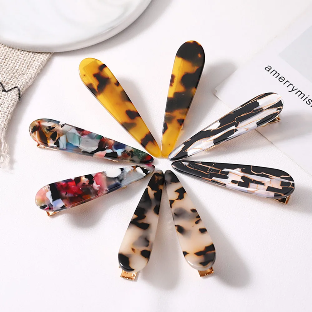 Женская заколка для волос с леопардовым принтом элегантная Геометрическая из
