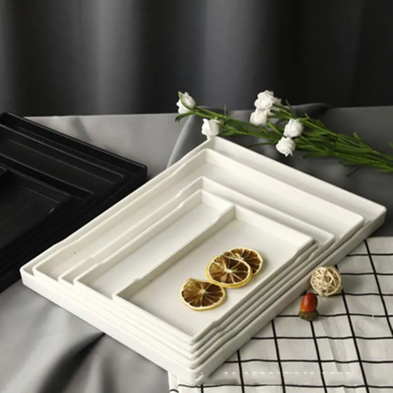 Прямоугольный пластиковый поднос тарелка для фруктов японский меламин имитация