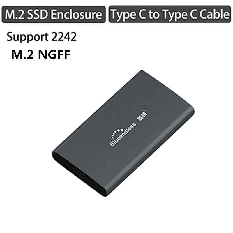 M240 C-C SSD m.2 чехол type C to type C поддержка 2242/2260/2280/msata M.2 NGFF B Ключ слот SSD алюминиевый чехол для твердотельного диска высокая скорость - Цвет: M240 C-C