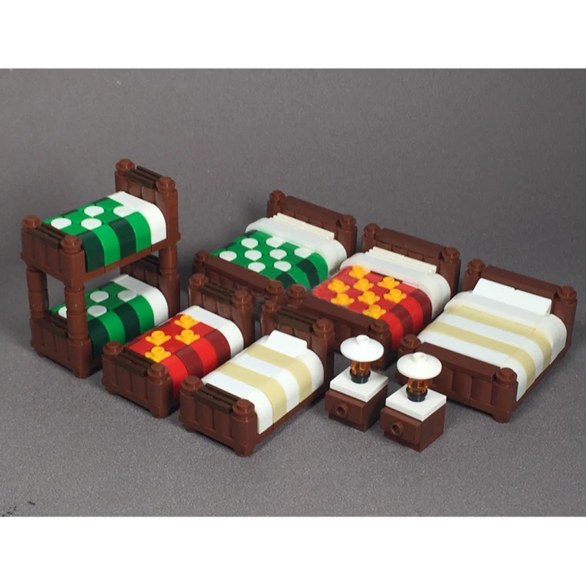 Конструктор совместимый с кроватью городским домом сценами комнаты блоками