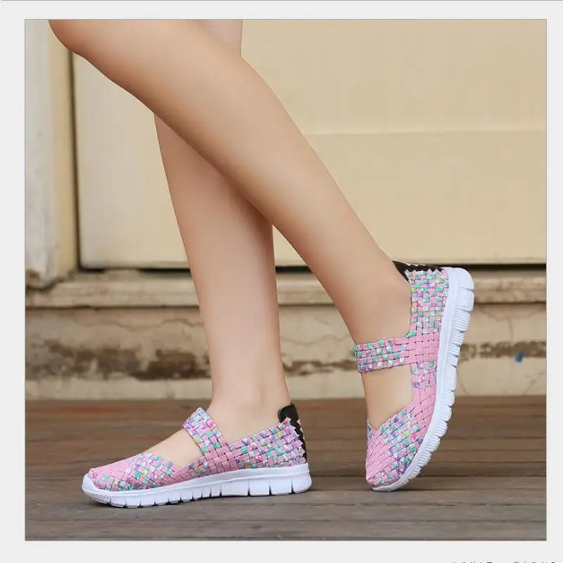 Женская тканая обувь 2018 летняя дышащая ручной работы Модная Удобная