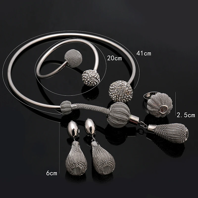 Женский ювелирный комплект из браслета сережек и кольца | Украшения аксессуары