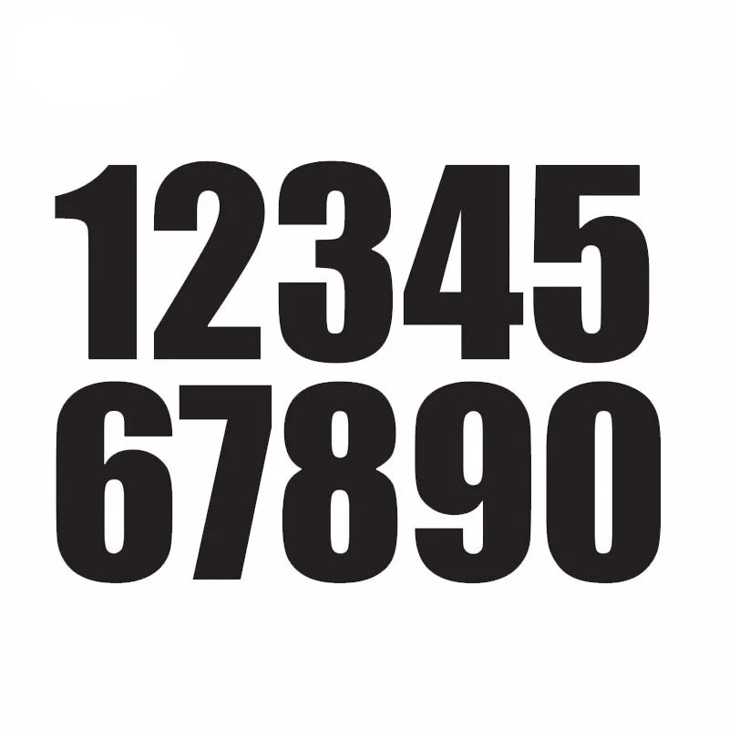 

10cm Each Tall 0-9 Numbers Funny Vinyl Decal Sticker Car Stickers Window