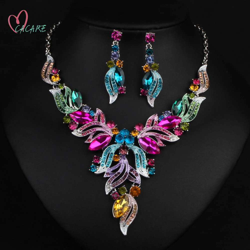 

Luxury Jewelry Set Large Necklace Earrings Maxi Women Pendent CHEAP Fashion Collares Statement F1034 with Rhinestones