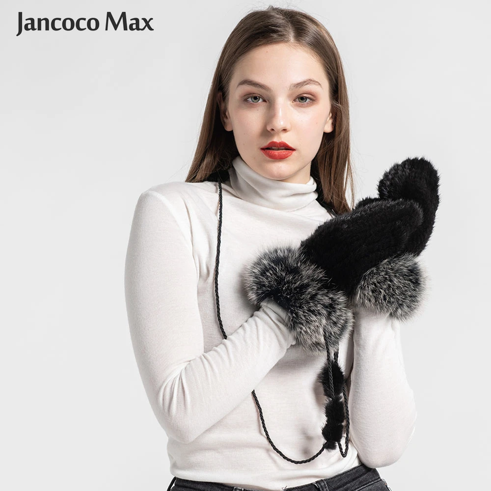 Женские перчатки из натурального меха норки зимние теплые варежки лисы