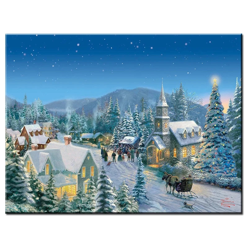 5D алмаз embroiderysnow дом wintercross стежка DIY Алмазная картина алмазная вышивка фото