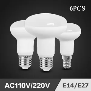 6x светодиодная лампочка R39 R50 R63 R80 3 Вт 7 Вт 9 Вт 12 Вт E14 E27 Базовая приглушаемая светодиодная лампочка для освещения 110 В 220 В