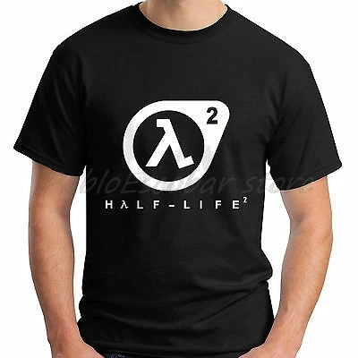 Новинка, Мужская футболка с коротким рукавом и логотипом Half Life 2, черная, S-5XL, Мужская хлопковая футболка, летняя брендовая Футболка, большой размер