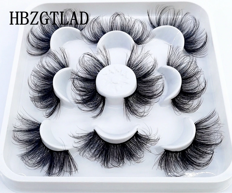 

Fluffy 5 Pairs Fake Lashes 25mm 3d Mink Soft Lashes Long Thick Natural False Eyelashes Vendors Makeup Mink Eyelashes Extension