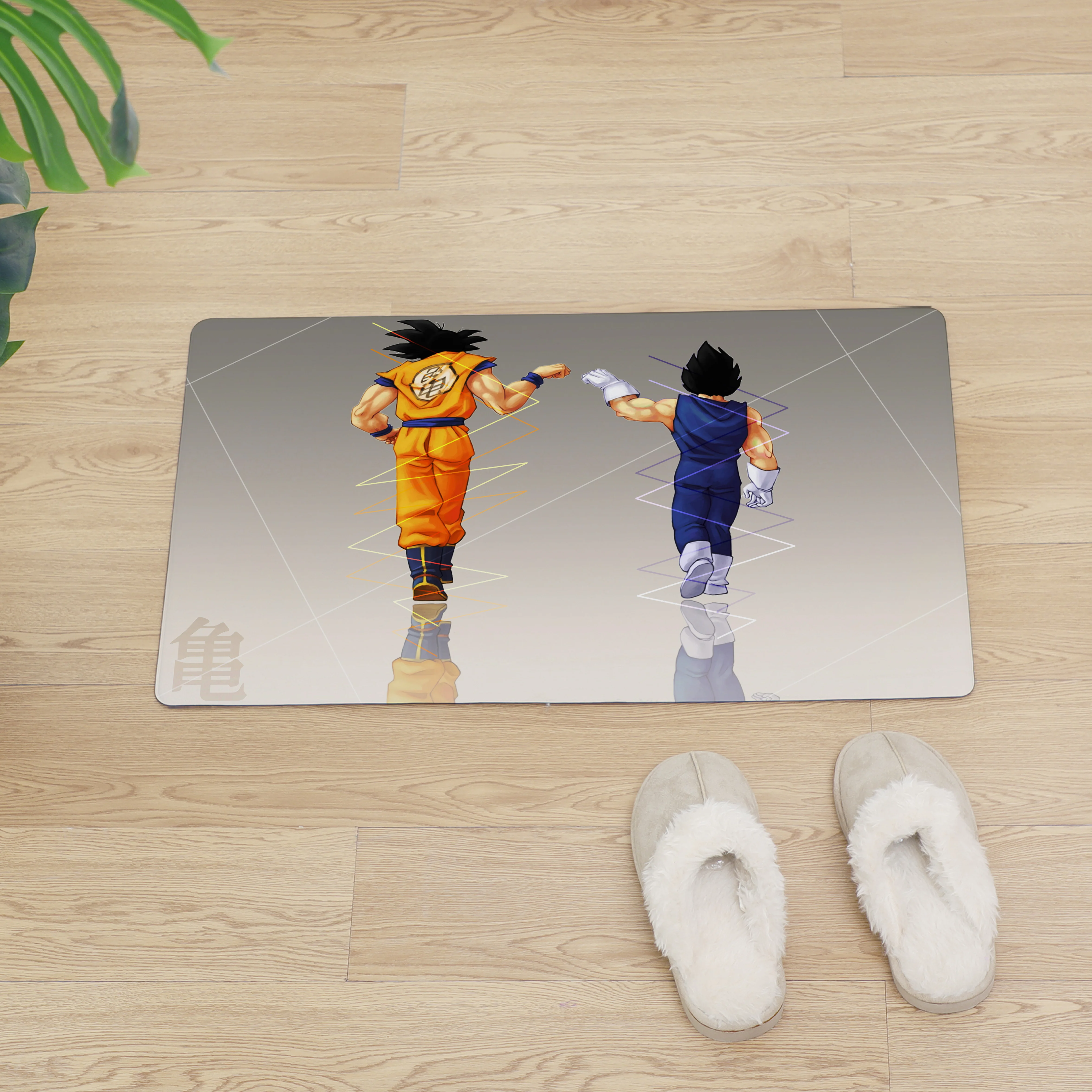 Мультфильм Аниме Saiyan принт дверной Коврик входная дверь из ПВХ Коврик Кожаный напольный Коврик нескользящий кухонный ковер легко чистить ковер Коврик
