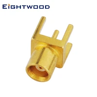 eightwood 5pcs mcx jack female thru hole pcb mount solder post rf coaxial connector adapter straight for antenna telecom gps