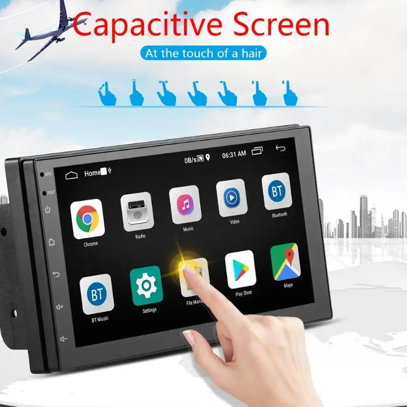 Двойной 2DIN автомобильный стерео MP5 плеер 1 Гб + 16 ГБ Android 9 GPS Навигация BT WiFi USB Авто