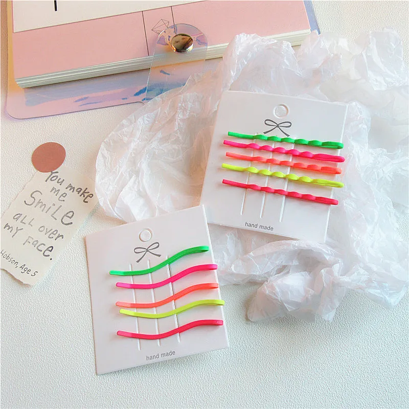 5 шт./компл. корейские флуоресцентные цветные аксессуары для волос в стиле Instagram