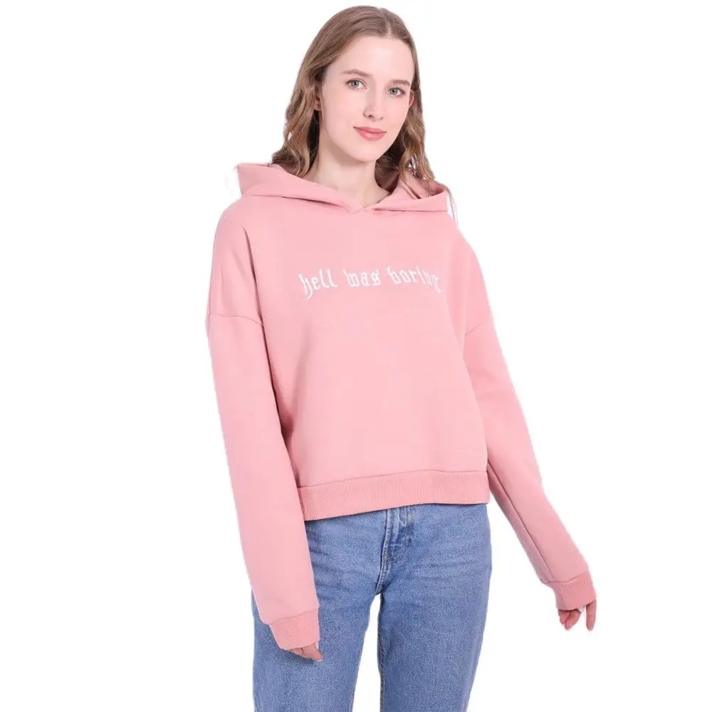 

Cropped Hoodies Sweatshirt Women Aesthetic Fleece Black Pink Hooded Pullover Clothes Teen Girls Oversized Plus Size
