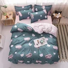 Комплект постельного белья с милым котенком для девочек и мальчиков, пододеяльник, наволочка, пододеяльник для детей и взрослых, пододеяльник, простыня, мягкое всесезонное постельное белье