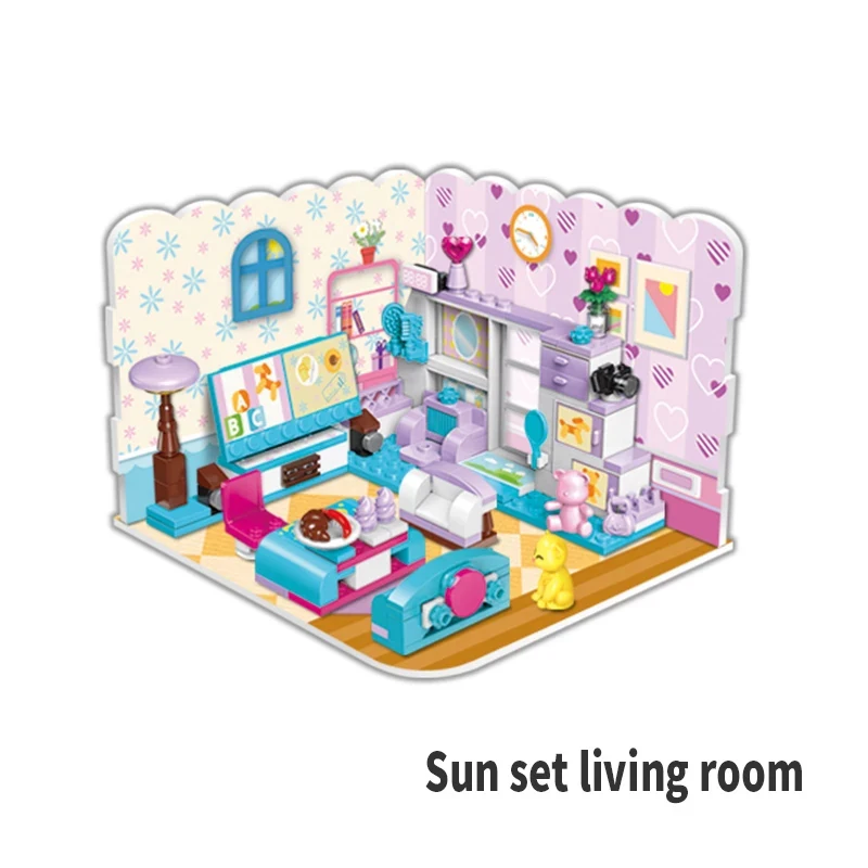 

New City Friends Building Blocks Kits House Bedroom Kitchen Model 3 IN 1 Deform Model Bricks Educational Toys for Girls Gifts