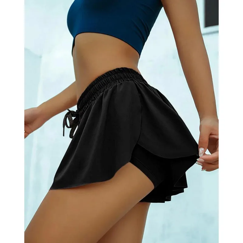 

Sweat Shorts Women Short Pants Women Casual Solid Black Shorts Drawstring Stretch Shorts Womens Running Hotpants