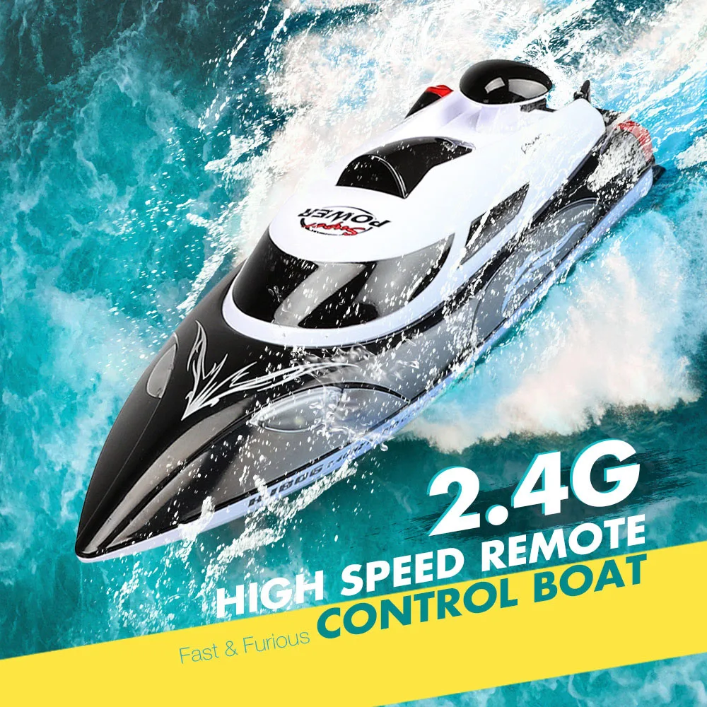 

HJ806 2.4G 4CH RC Boat 180 Flip Waterproof 35Km/H High Speed Racing RC Boat Anti-wind Remote Control Speedboat Kids Toys Gifts